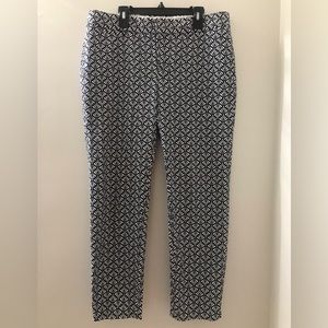 Crown & Ivy Navy & White Petite Pants SZ 10P